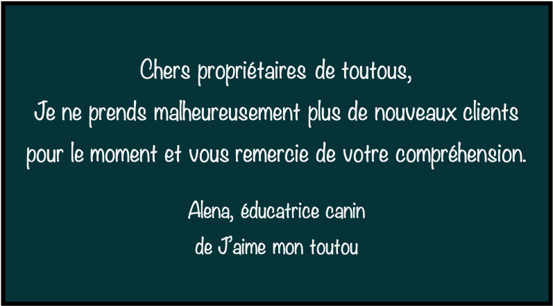 Message je ne prends plus de clients